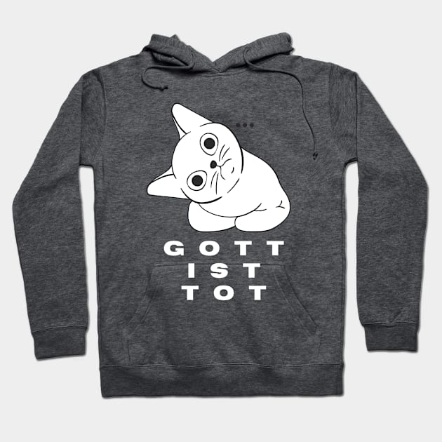 nihilistic white cat Hoodie by artbleed